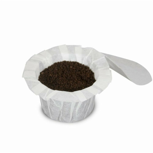EZ-Cup Disposable Paper Filters with Patented Lid Design for Reusable Coffee Pods 16-Pack Perspective: top