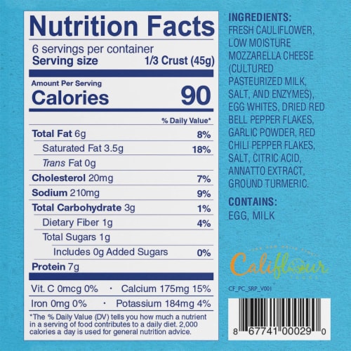 Cali'flour Foods Tradtional Sweet Red Pepper Perspective: top