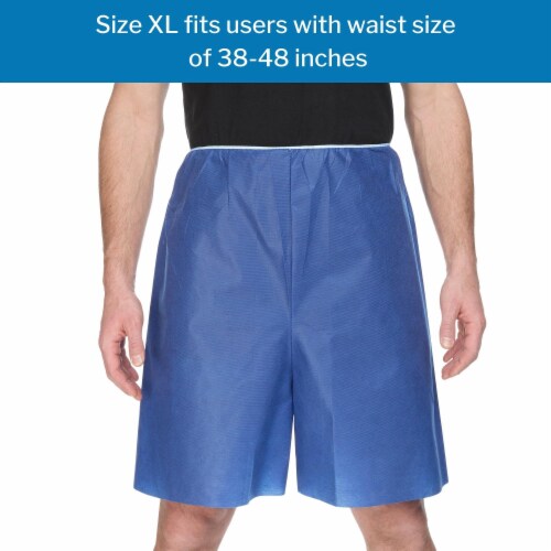 McKesson Adult Disposable Exam Shorts Blue X-Large 100 Ct Perspective: top