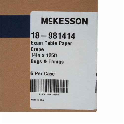 McKesson Table Paper Bugs and Things Crepe 14'' W x 125' L Pediatric 6 Rolls Perspective: top