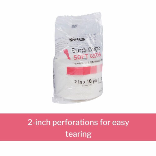 McKesson Medical Tape 2 x 10 Yd 172-49220, 12 Packs, 1 Rolls/Pack Perspective: top