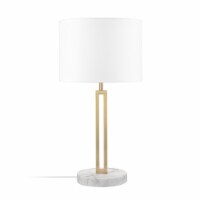 Globe Electric Matte Brass and Faux Marble Table Lamp