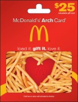 McDonald's $25 Gift Card – Activate and add value after Pickup Perspective: Main