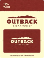 Outback $15-$500 Gift Card – Activate and add value after Pickup