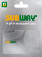 Subway $25 Gift Card – Activate and add value after Pickup Perspective: Main