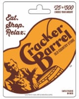Cracker Barrel $25-$500 Gift Card – Activate and add value after Pickup