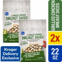 Kroger® Fully Cooked Frozen Boneless Skinless Grilled Chicken Breast Dices x 2 Perspective: Main