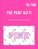 Pink $25-$500 Gift Card – Activate and add value after Pickup Perspective: Main