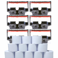 Monroe Supply Kit (6) P51S Ribbon Cartridges And (12) Rolls Of Premium 20 lb. Bond Paper