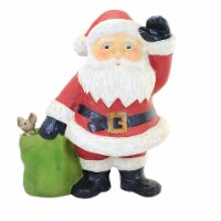 Christmas Jolly Waving Santa With Bag Paper Mache Vintage Mouse Tj1311