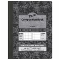 Pacon 2023386 9.75 x 7.5 in. Dual Ruled Composition Book with 100 Sheets, Dark Gray