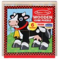 Melissa & Doug® Farm Scenes Wooden Cube Puzzle