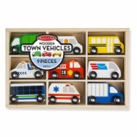 Melissa & Doug Wooden Town Vehicles Set Wood Assorted 9 pc. - Total Qty: 1; Each Pack Qty: 9;