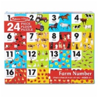 Melissa & Doug LCI31002 Farm Number Floor Puzzle, Multi Color - 24 Piece