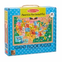 Melissa & Doug LCI31371 Natural Play Giant Floor America the Beautiful Puzzle, Multi Color