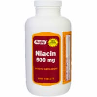 Rugby Niacin Tablets, 500 mg, 1000 Ct