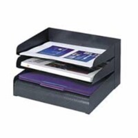 Safco Products Company  Steel Desk Tray Sorter- 5-Tier- Letter-Size- Black