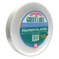 AJM Packaging Corporation AJMPP9GRA Paper Plates- Green Label- 9in. Plate- 1200-CT- White