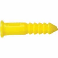 Hillman #4 - #6 - #8 Thread x 7/8 In. Yellow Ribbed Plastic Anchor (100 Ct.)