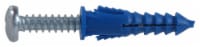 Hillman Ribbed Plastic Anchor with Screw - Blue