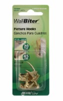 Hillman WallBiter Brass-Plated Small Picture Hook 45 lb 4 pk Hillman WallBiter Brass-Plated Small Picture Hook 45 lb 4 pk