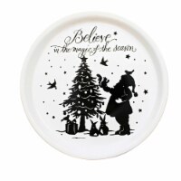 Tabletop Believe Platter Ceramic Christmas Santa Tree Xplt6598