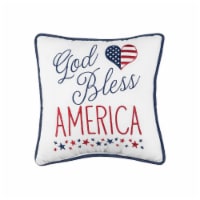 10 x 10 God Bless America Americana July 4th Embroidered Throw Pillow