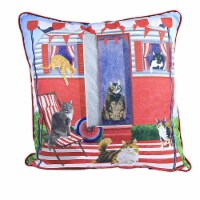 Home Decor Cat Caravan Pillow Polyester Trailer Vacation Summer C86144214