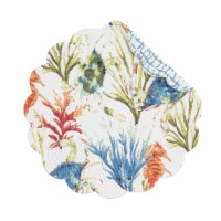 Marino Round Quilted Reversible Colorful Coastal Placemat Set of 6