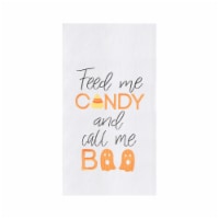 Feed Me Candy and Call Me Boo Halloween Cotton Embroidered Flour Sack Kitchen Towel