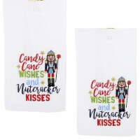 Decorative Towel Nutcracker Kisses Cotton Christmas Candy Cane C86171729