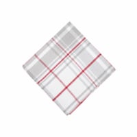 Sentiment Red White and Gray Plaid Woven Napkin Set of 6