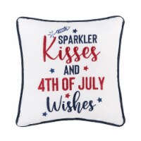10 X 10 Sparkler Kisses & 4th of July Wishes Embroidered Throw Pillow