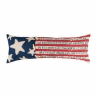 28 x 10 Patriotic American Flag 4th of July Embroidered Throw Pillow Red White and Blue