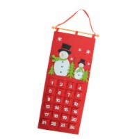 Gallerie II 27.5  Red and White Decorative Felt Snowman Advent Calendar Hanging Christmas