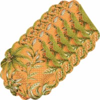 Barbados Sunset Cotton Quilted Round Reversible Placemat Set of 6