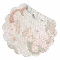 Mystic Echoes Cotton Quilted Round Reversible Placemat Set of 6