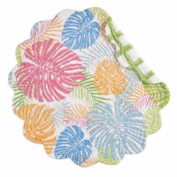 Palm Beach Cotton Quilted Round Reversible Placemat Set of 6
