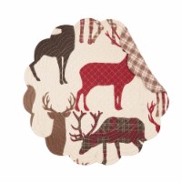 Colton Cotton Quilted Round Reversible Thanksgiving Placemat Set of 6