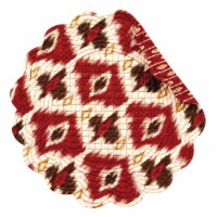 Ikat Cotton Quilted Round Reversible Placemat Set of 6