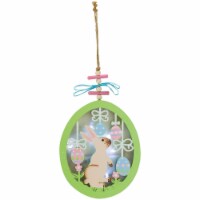 Gallerie II 5.9 Wooden Easter Eggs and Bunny LED Shadow Box Ornament Battery Operated