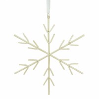 Gallerie II 6  Pastel Dreams Pearlized Off-White Snowflake Shaped Christmas Ornament