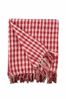 Red/Natural Gingham Check 50 x 60 Throw Blanket