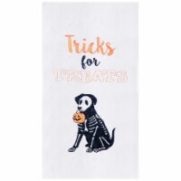 Tricks For Treat Embroidered Flour Sack Cotton Halloween Kitchen Towel