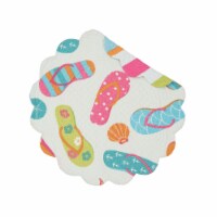 Flip Flop Life Beach Cotton Quilted Round Reversible Placemat Set of 6