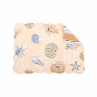 Madeira Coastal Beach Sea Shell Quilted Scallop Rectangular Cotton Quilted Placemat Set of 6