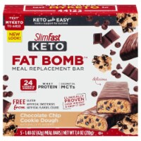 SlimFast® Keto Fat Bomb Chocolate Chip Cookie Dough Flavored Meal Bars Perspective: Main