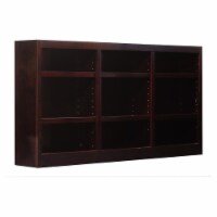 Traditional 36  Tall 9-Shelf Triple Wide Wood Bookcase in Cherry