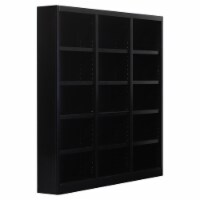 Traditional 72  Tall 15-Shelf Triple Wide Wood Bookcase in Espresso