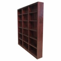 Traditional 84  Tall 18-Shelf Triple Wide Wood Bookcase in Cherry